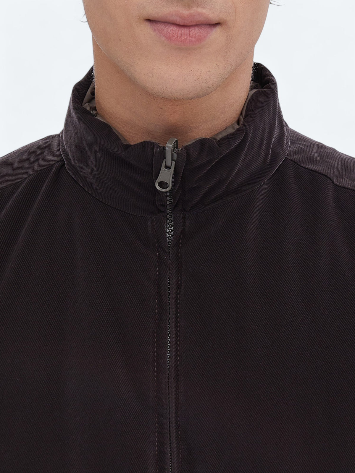 Koyu Vizon Regular Fit Gizli Kapüşon Casual Dokuma Spor Yelek