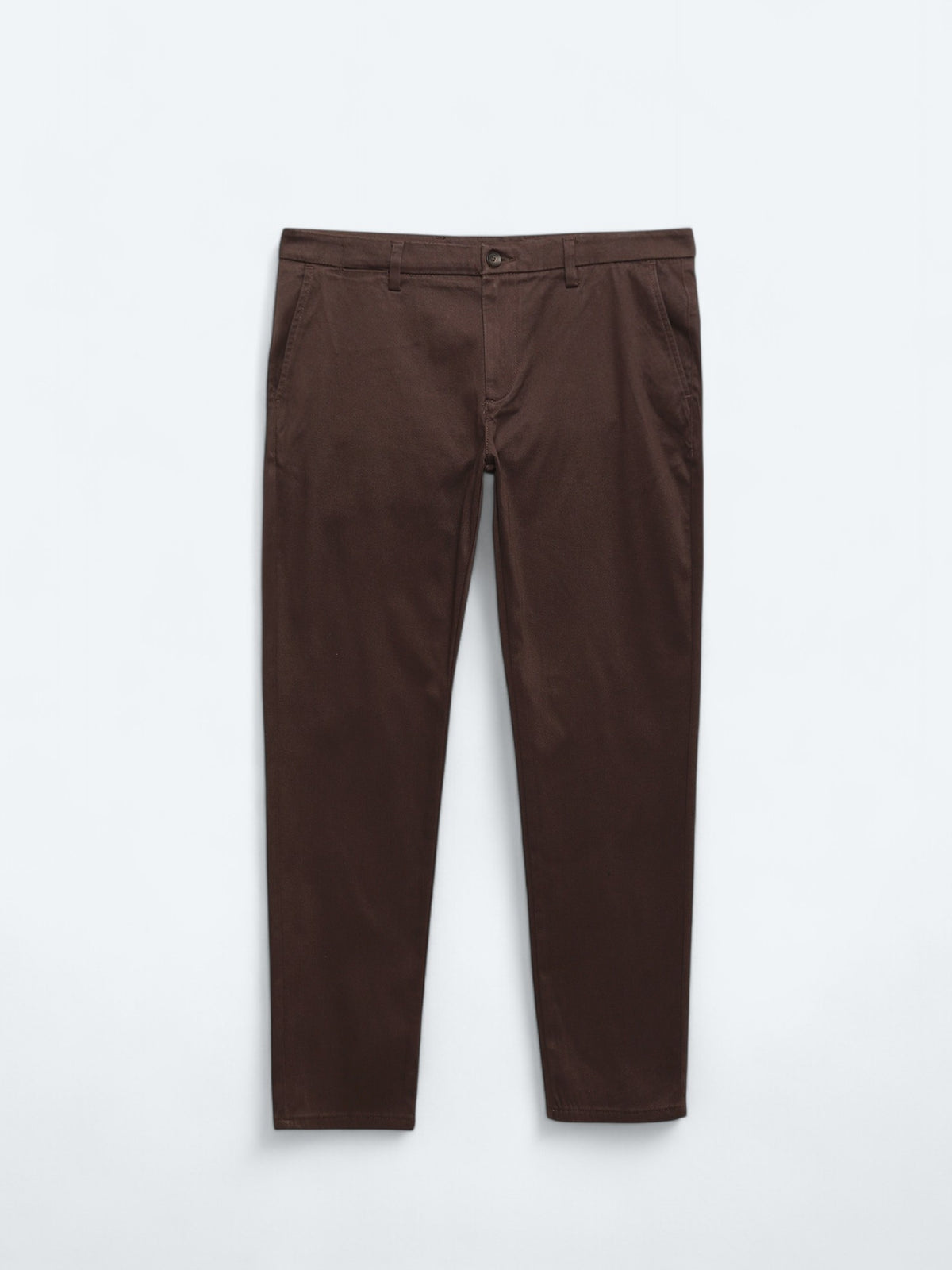 Koyu Kahve Dokuma Regular Fit Casual Pamuk Karışımlı Pantolon