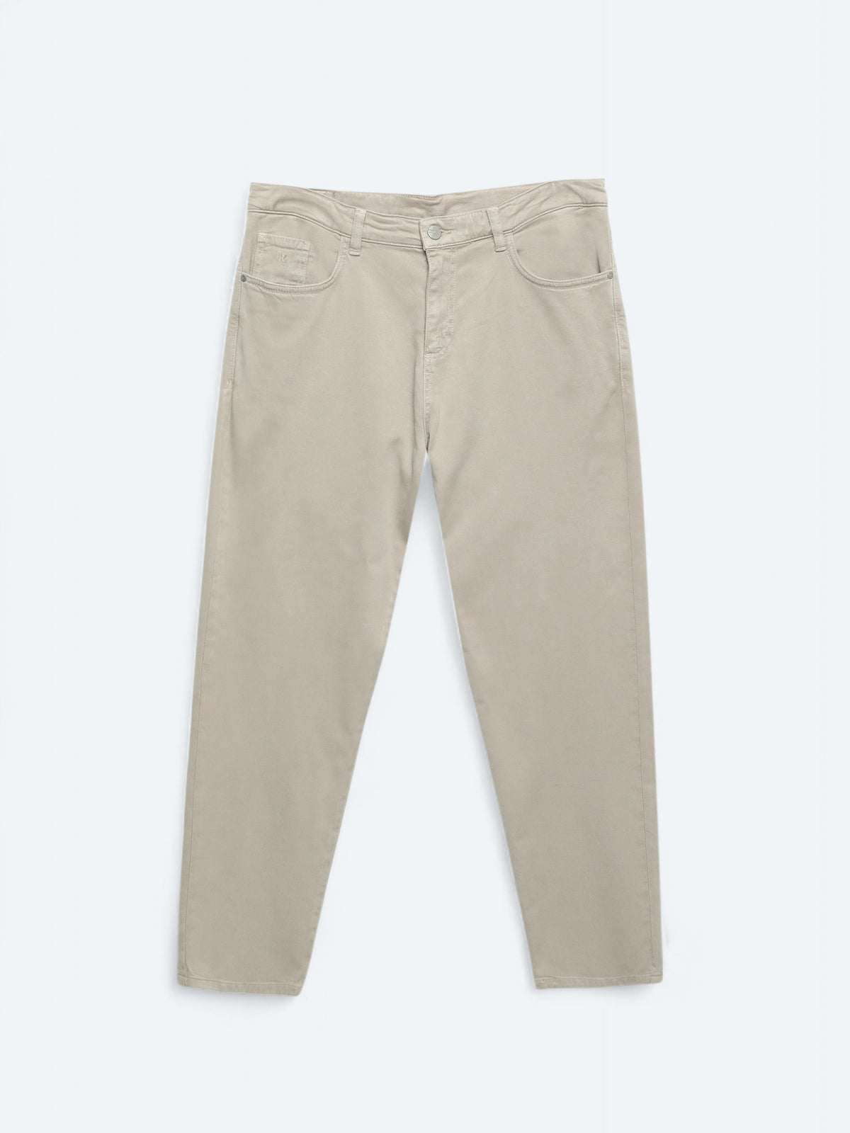 Bej Dokuma Carrot Fit Casual Pamuk Karışımlı Pantolon