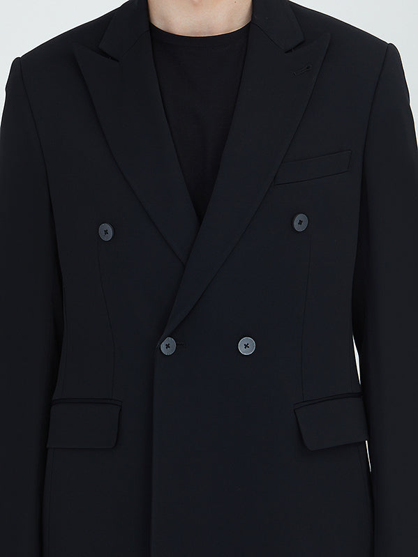 Siyah Düz Modern Fit Takım Elbise