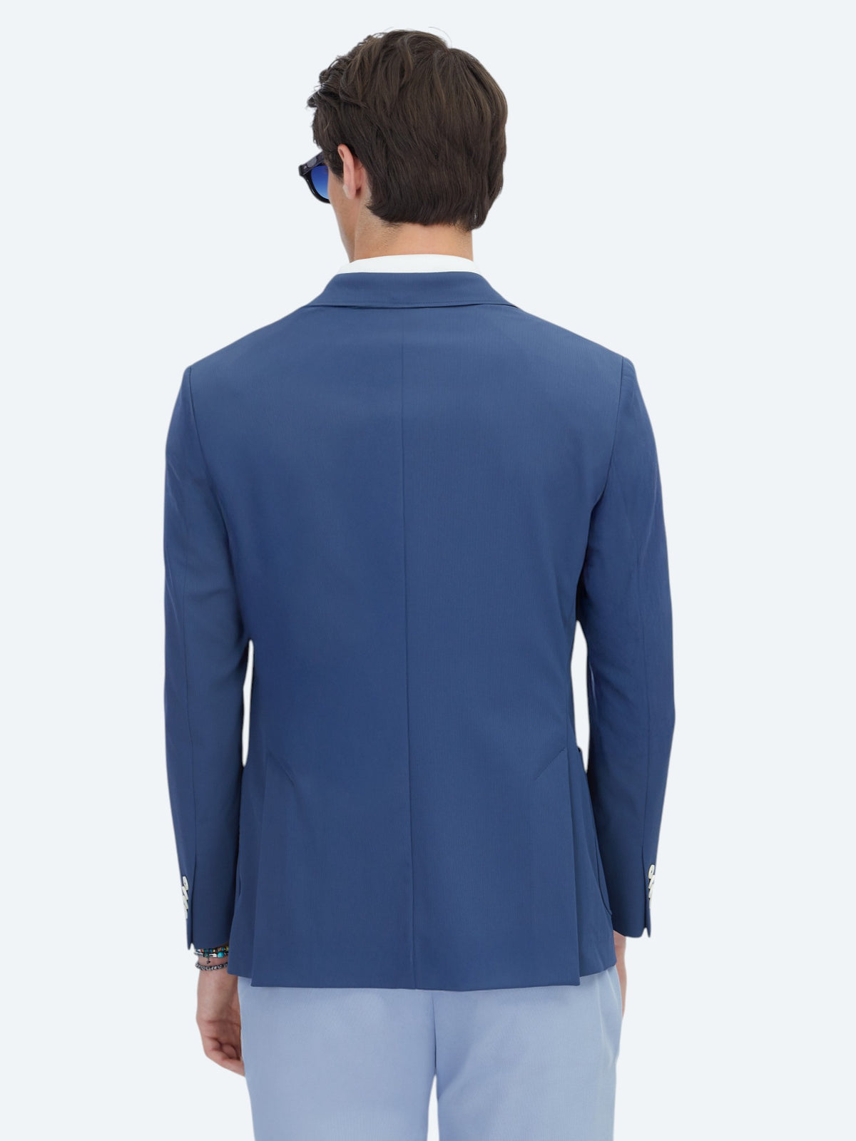 İndigo Desenli Modern Fit Ceket