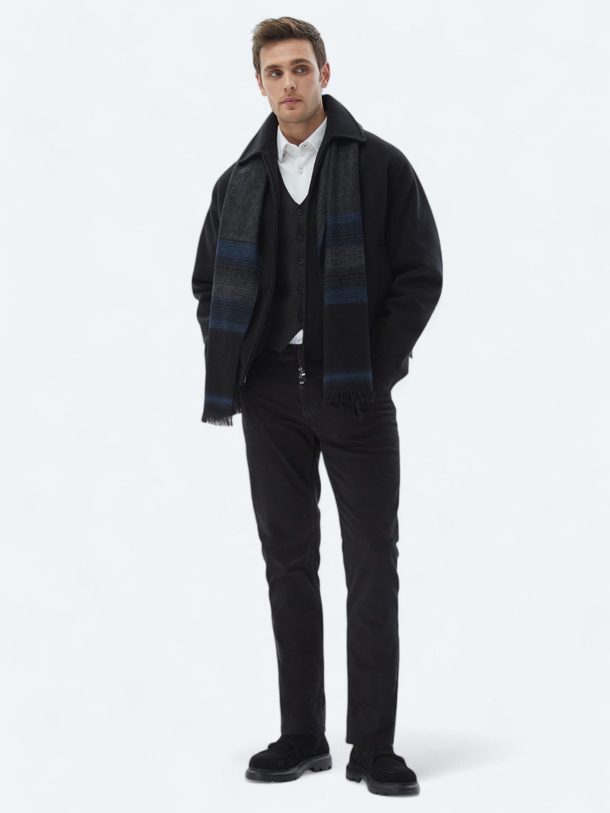 Antrasit Regular Fit Casual Örme Triko Yelek