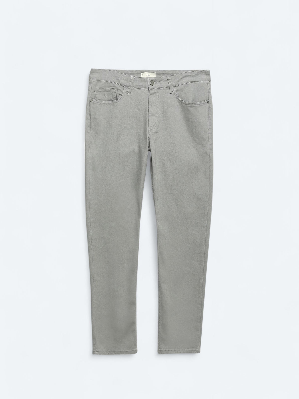 Gri Slim Fit Denim Pamuk Karışımlı Pantolon