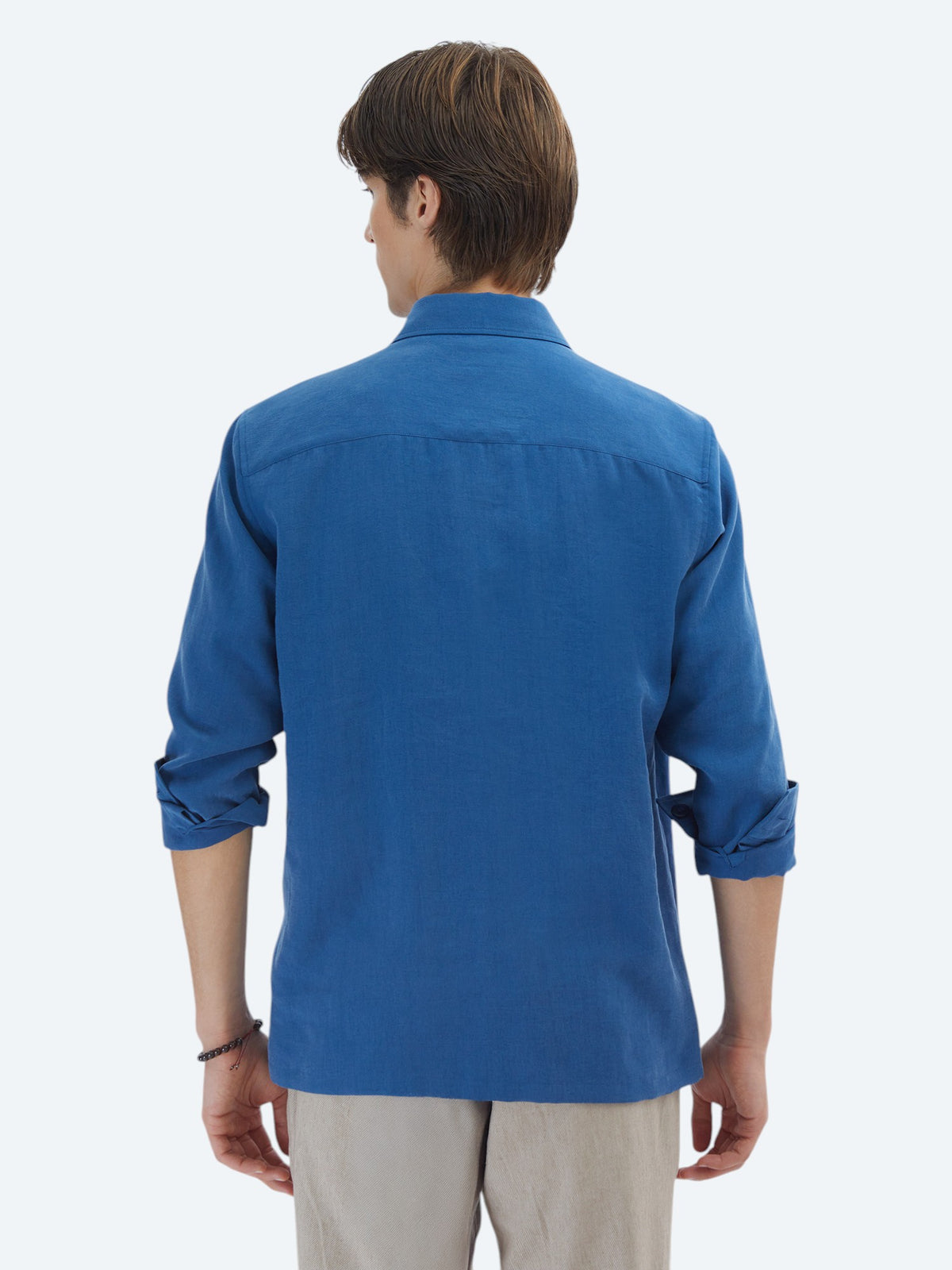 İndigo Regular Fit Dokuma Overshırt