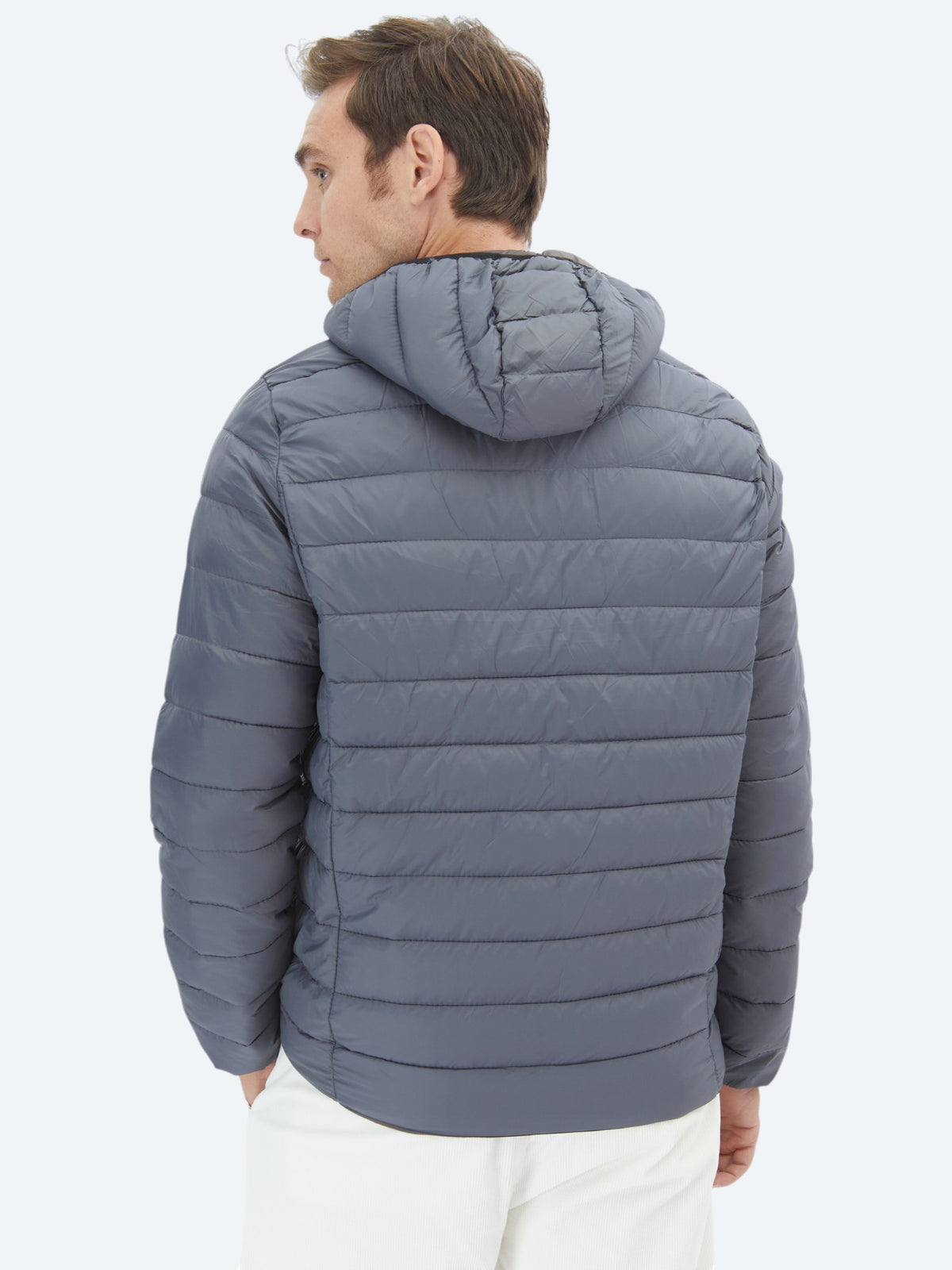 Gri Regular Fit Casual Dokuma Mont