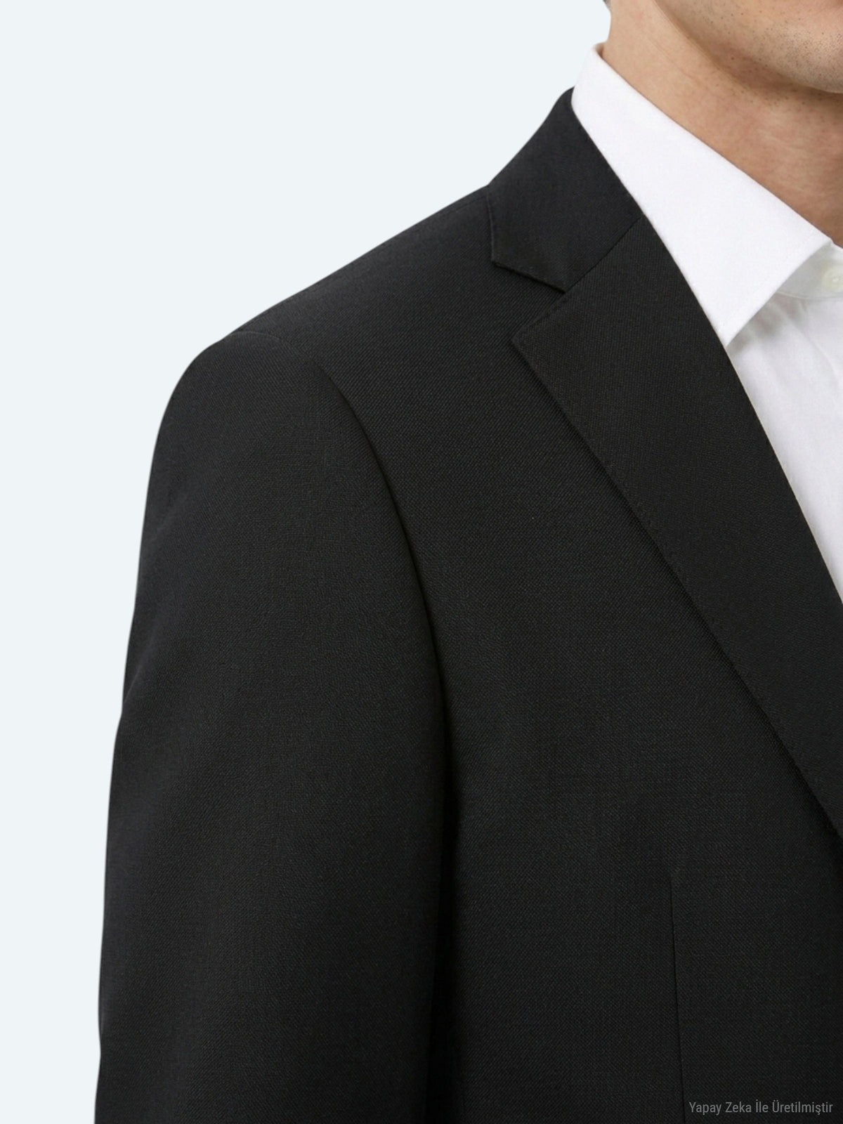 Siyah Mikro Regular Fit Yün Karışımlı Takım Elbise