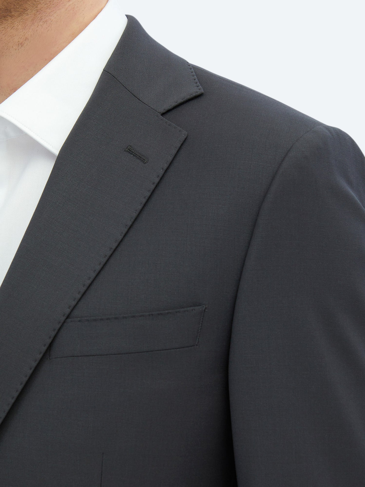 Antrasit Düz Modern Fit Yün Karışımlı Takım Elbise