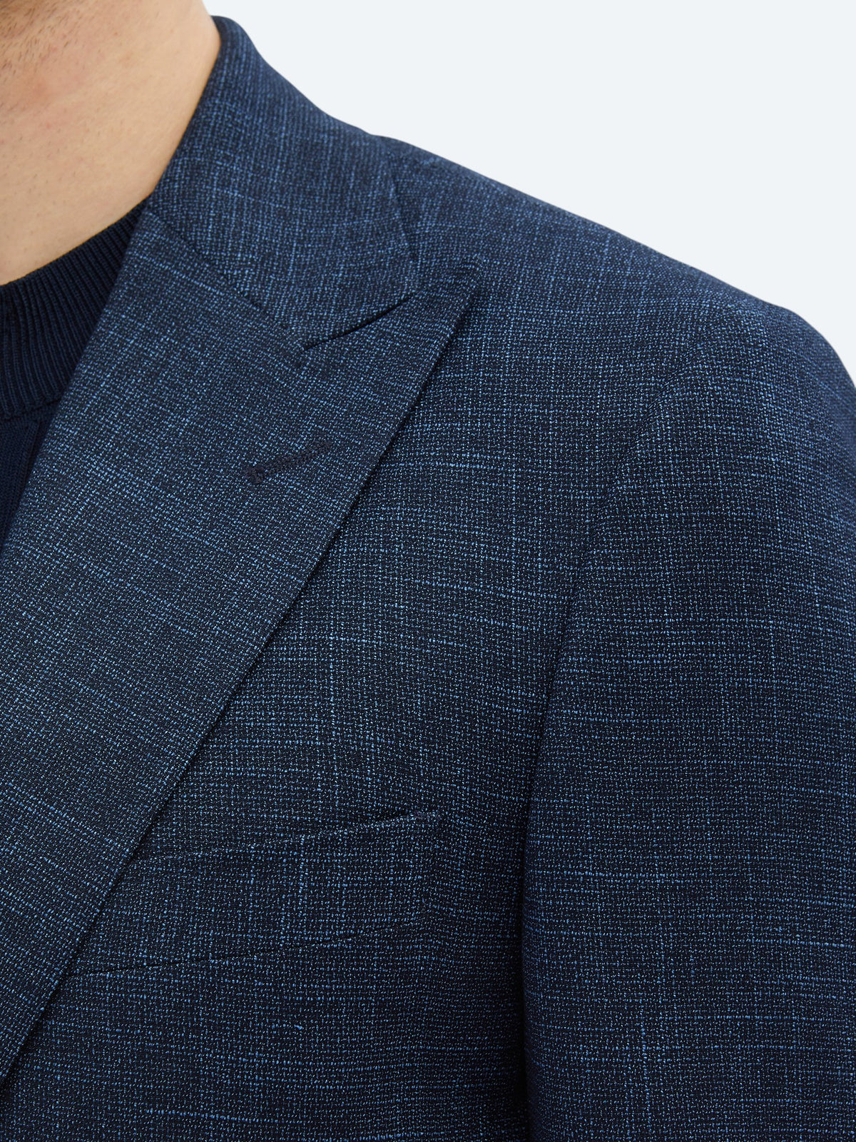 İndigo Desenli Modern Fit Ceket