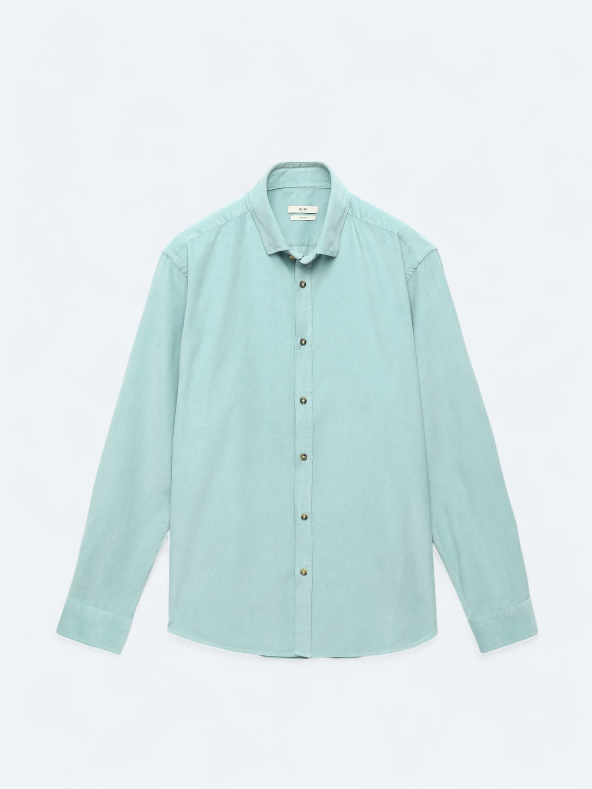 Mint Fitilli Regular Fit Uzun Dokuma Kadife Casual %100 Pamuk Gömlek