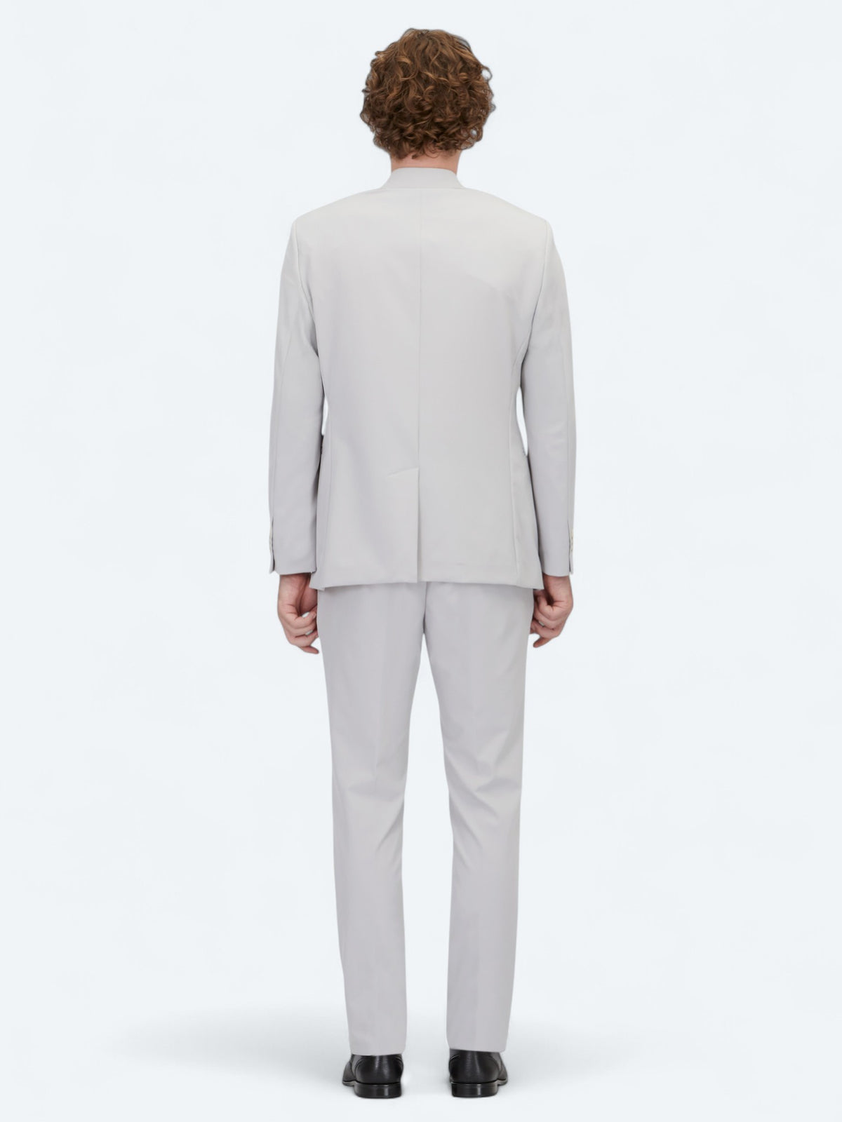 Açık Gri Düz Slim Fit Takım Elbise