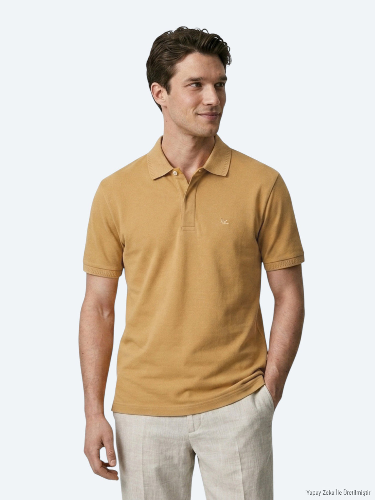 Safran Düz %100 Pamuk T-Shirt