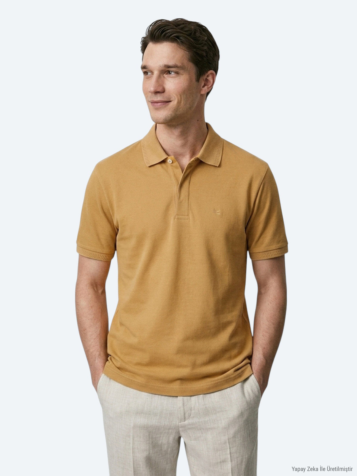 Safran Düz %100 Pamuk T-Shirt