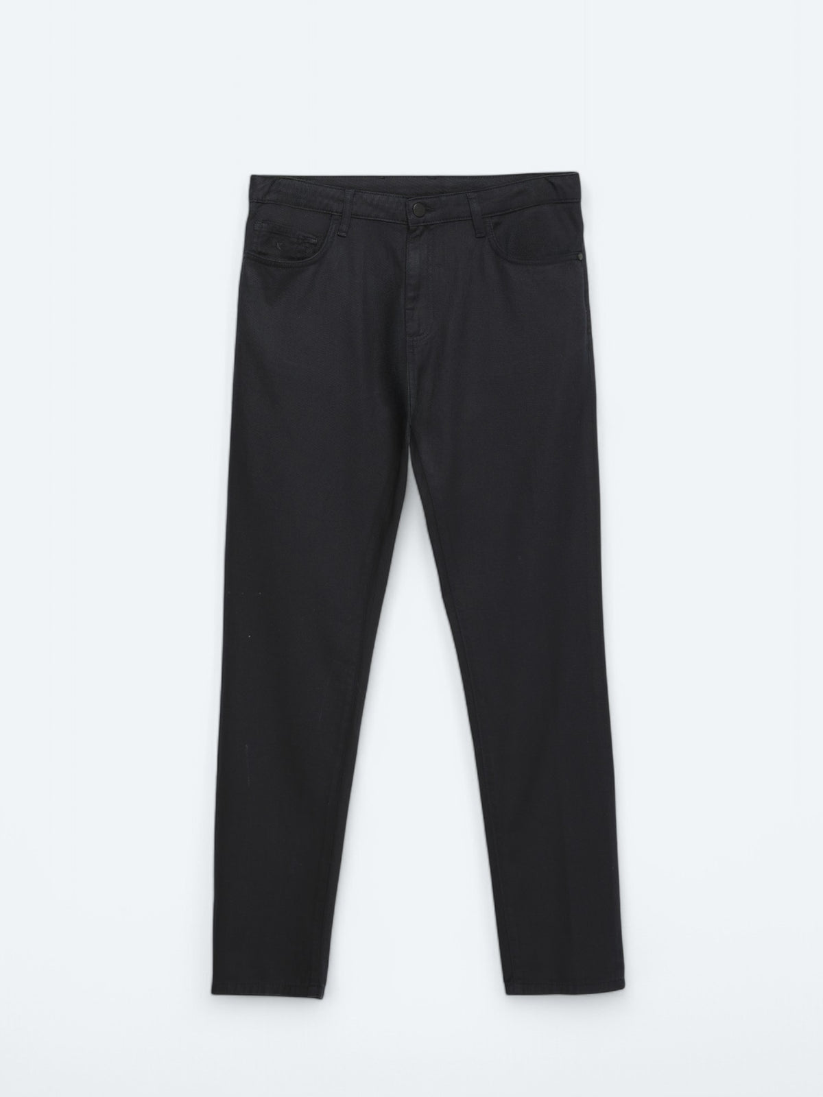 Lacivert Düz Dokuma Regular Fit Casual Pamuk Karışımlı Pantolon