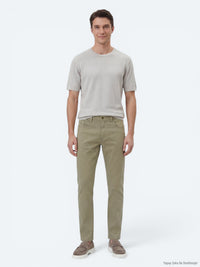 Açık Yeşil Düz Dokuma Regular Fit Casual Pamuk Karışımlı Pantolon