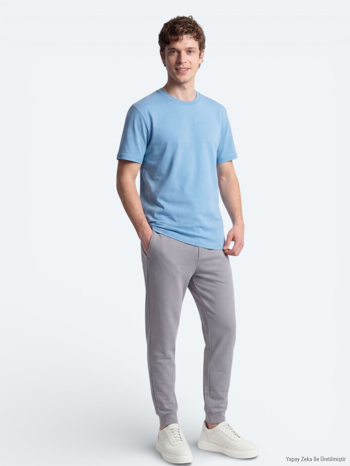 Mavi Düz T-Shirt