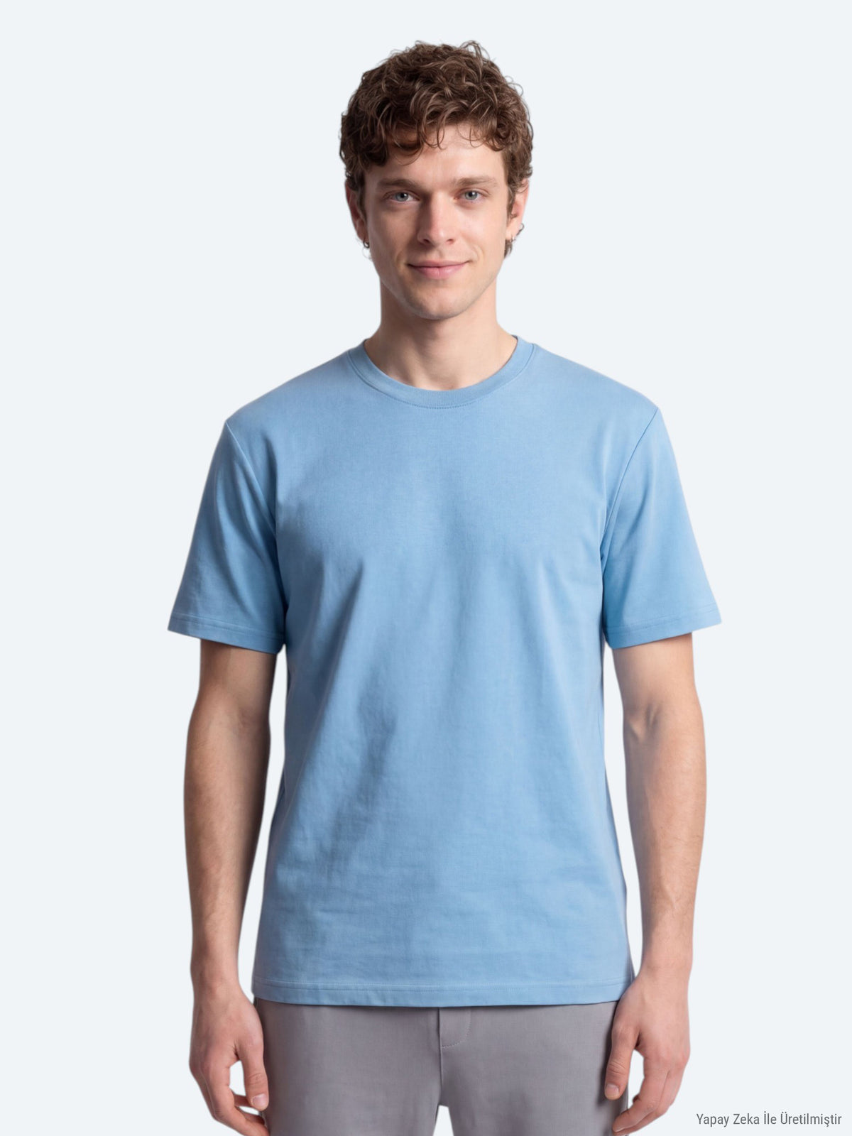 Mavi Düz T-Shirt