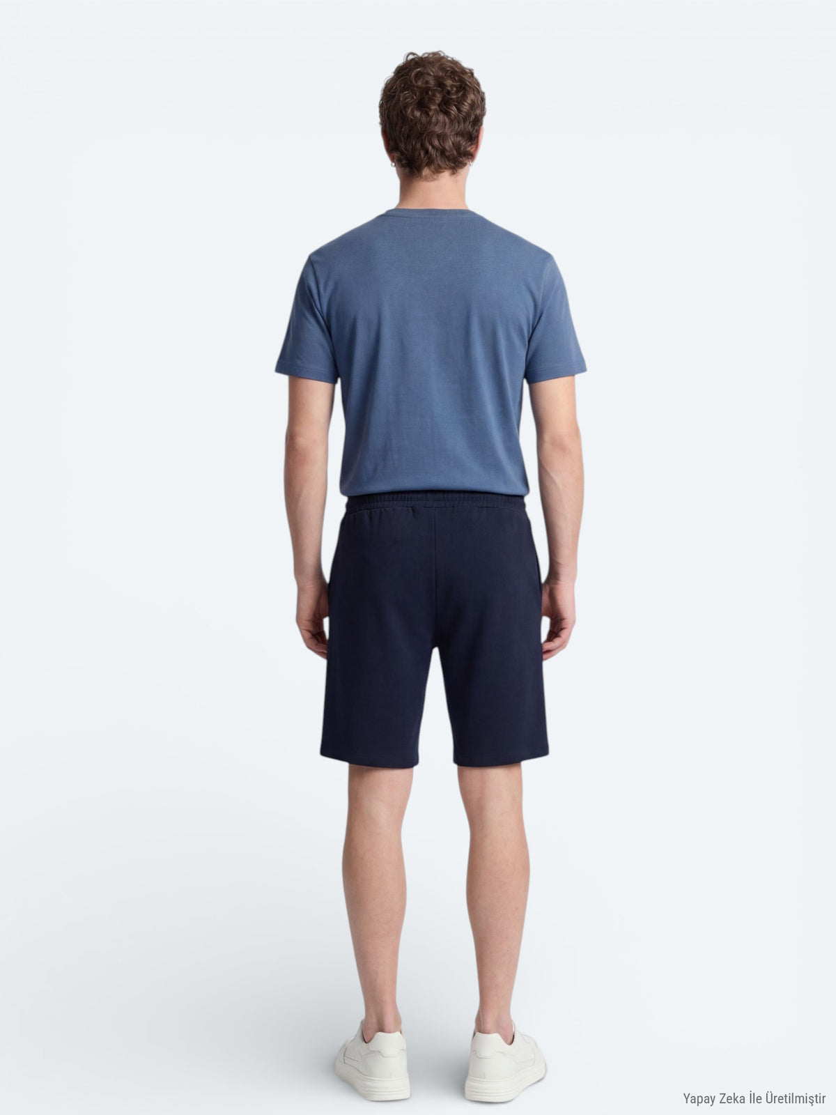 Lacivert Düz Örme Regular Fit Casual Bermuda
