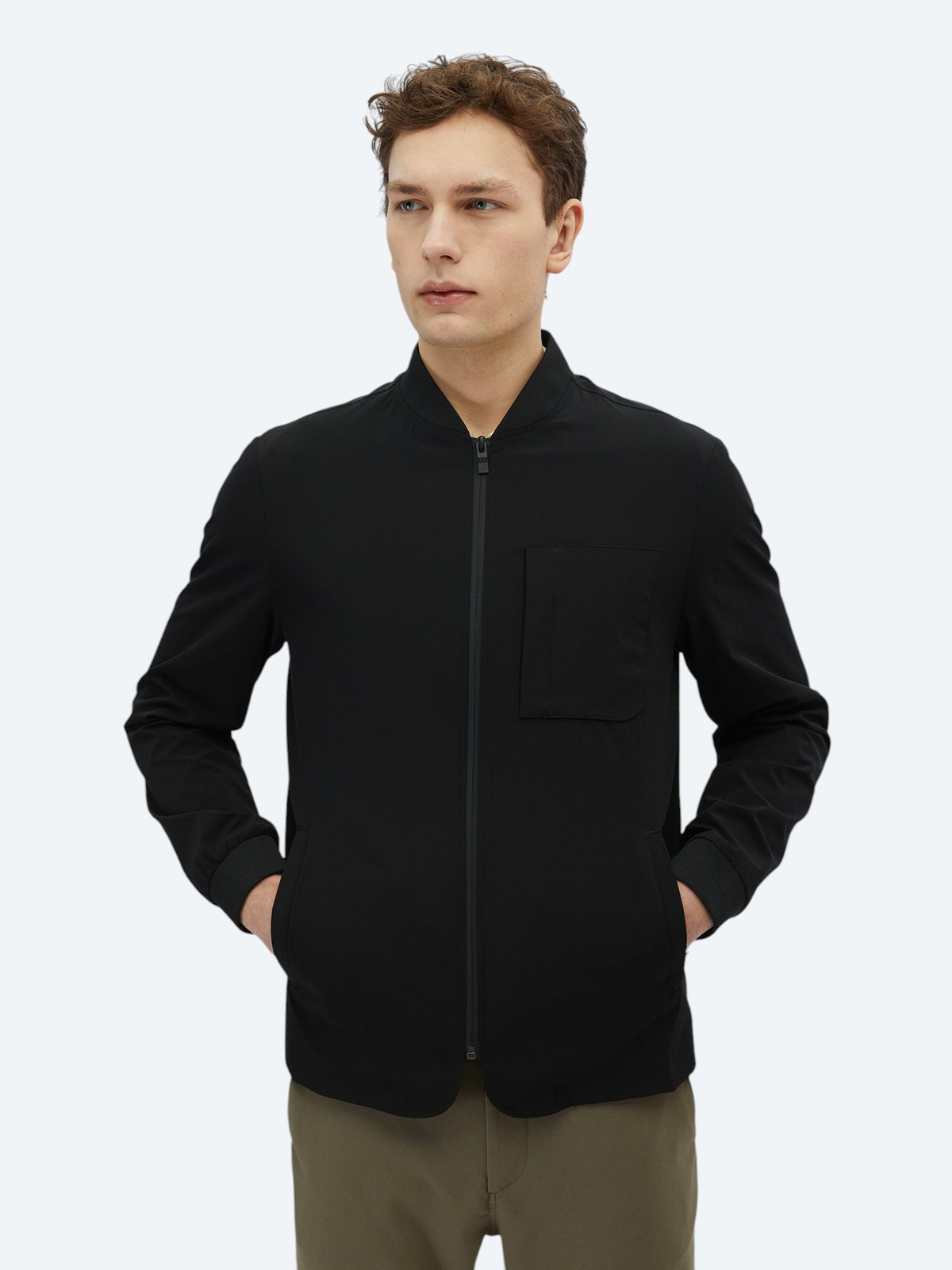 Siyah Regular Fit Micro Jel Elyaflı Spor Ceket