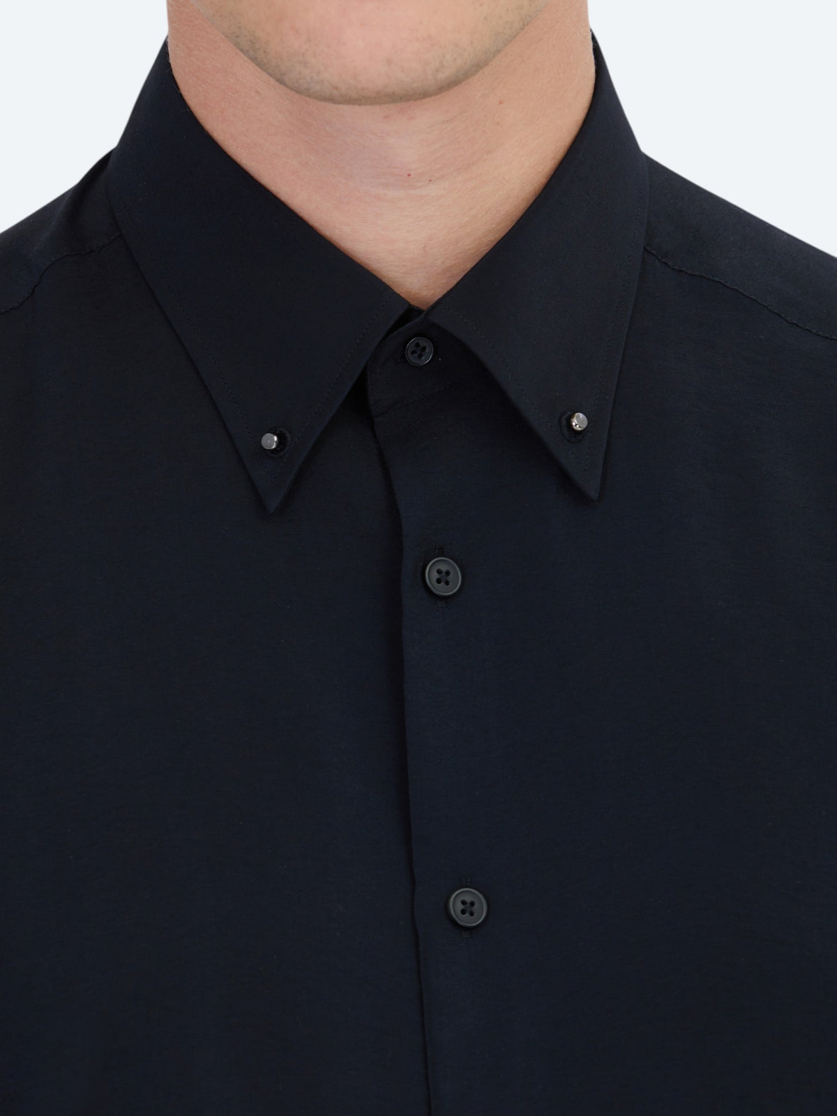 Siyah Regular Fit Uzun Dokuma Casual Gömlek