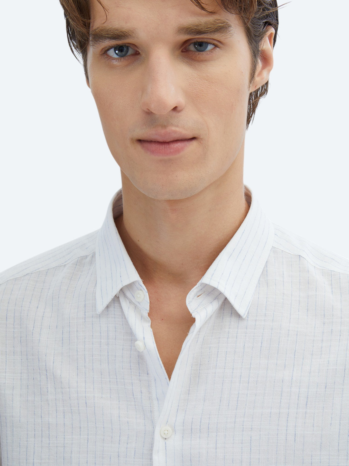 Mavi Çizgili Regular Fit Uzun Dokuma Casual %100 Pamuk Gömlek
