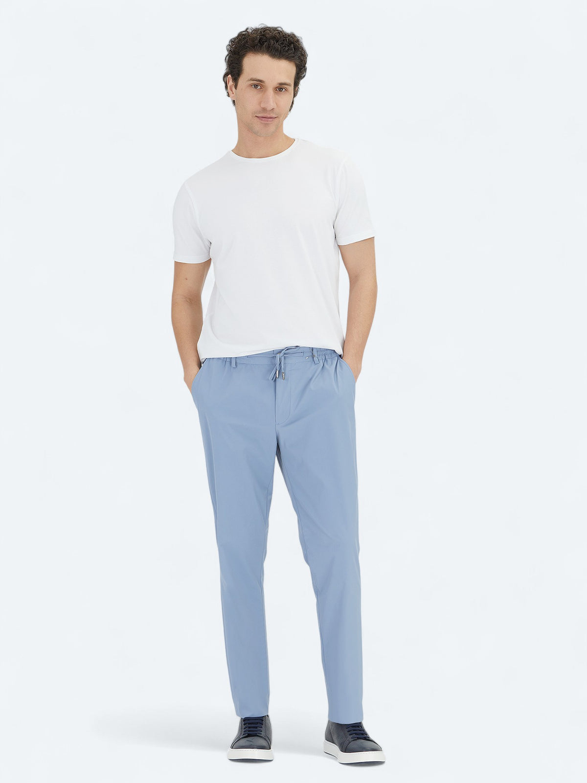 Mavi Düz Dokuma Jogging Fit Casual Pantolon