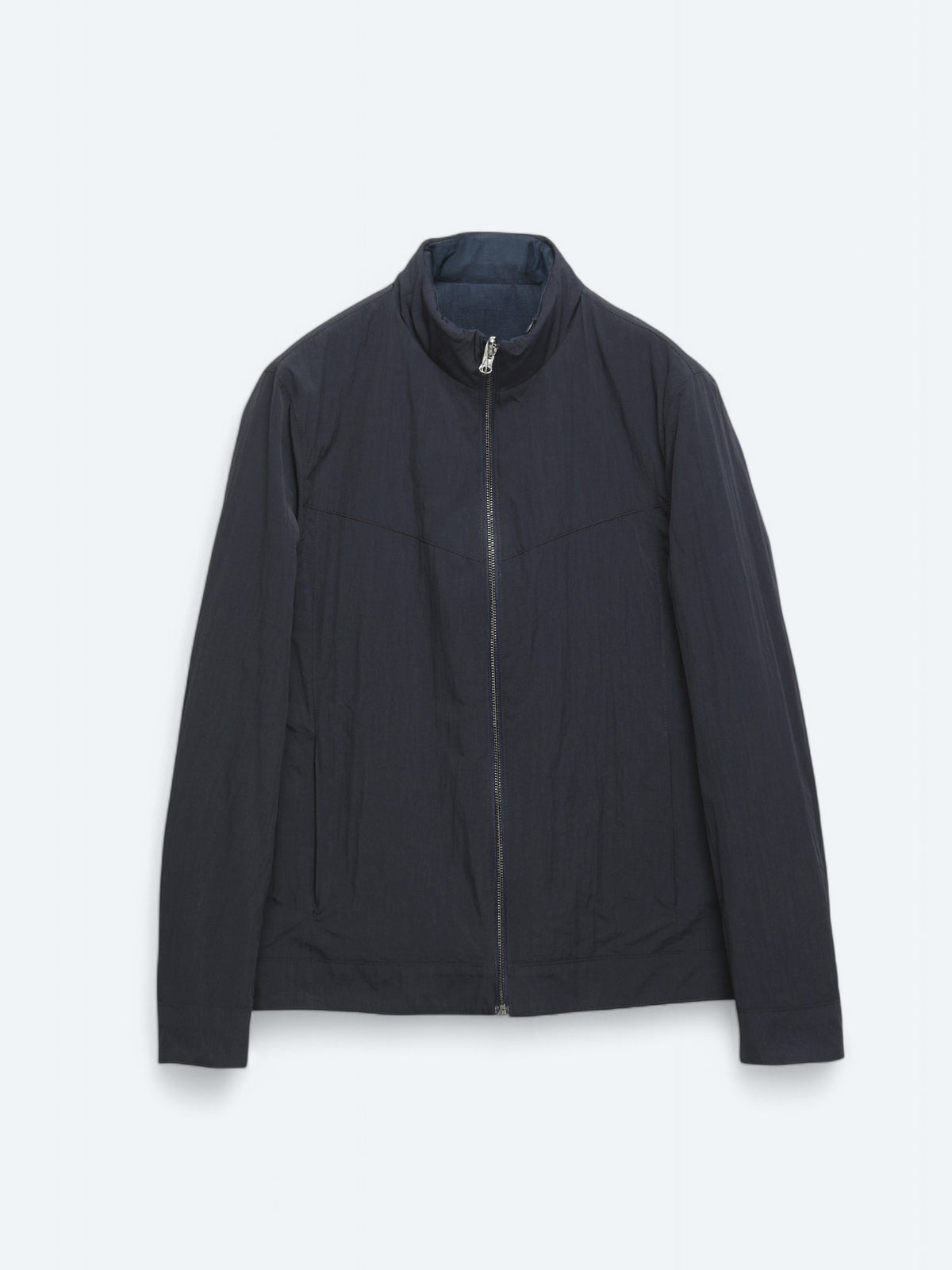 Lacivert Regular Fit Gizli Kapüşon Casual Dokuma Çift Taraflı Mont