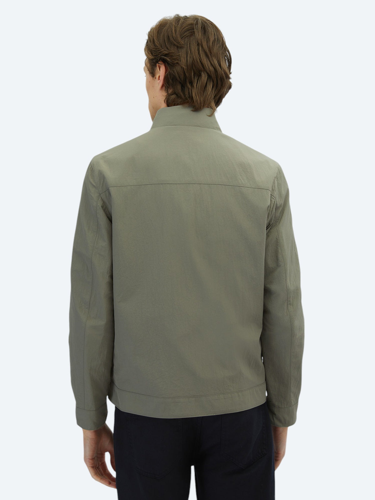 Gri Regular Fit Gizli Kapüşon Casual Dokuma Çift Taraflı Mont