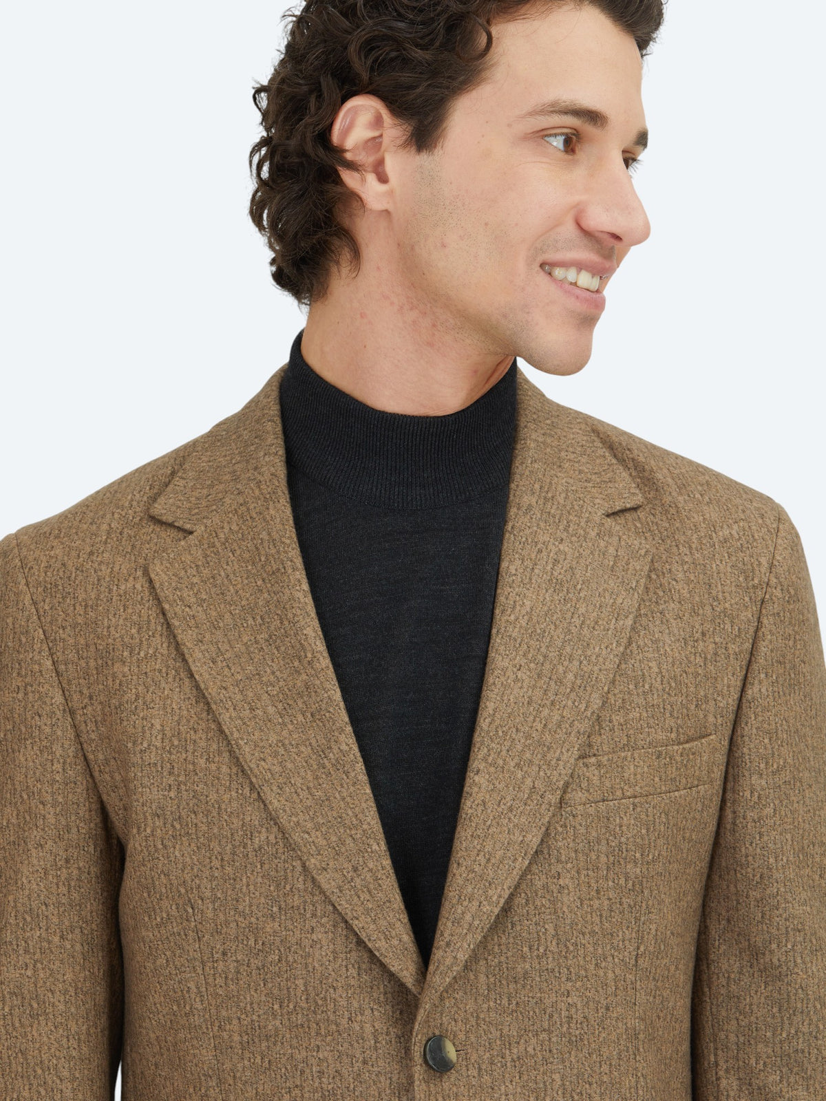 Kahverengi Baskılı Modern Fit Örme Ceket