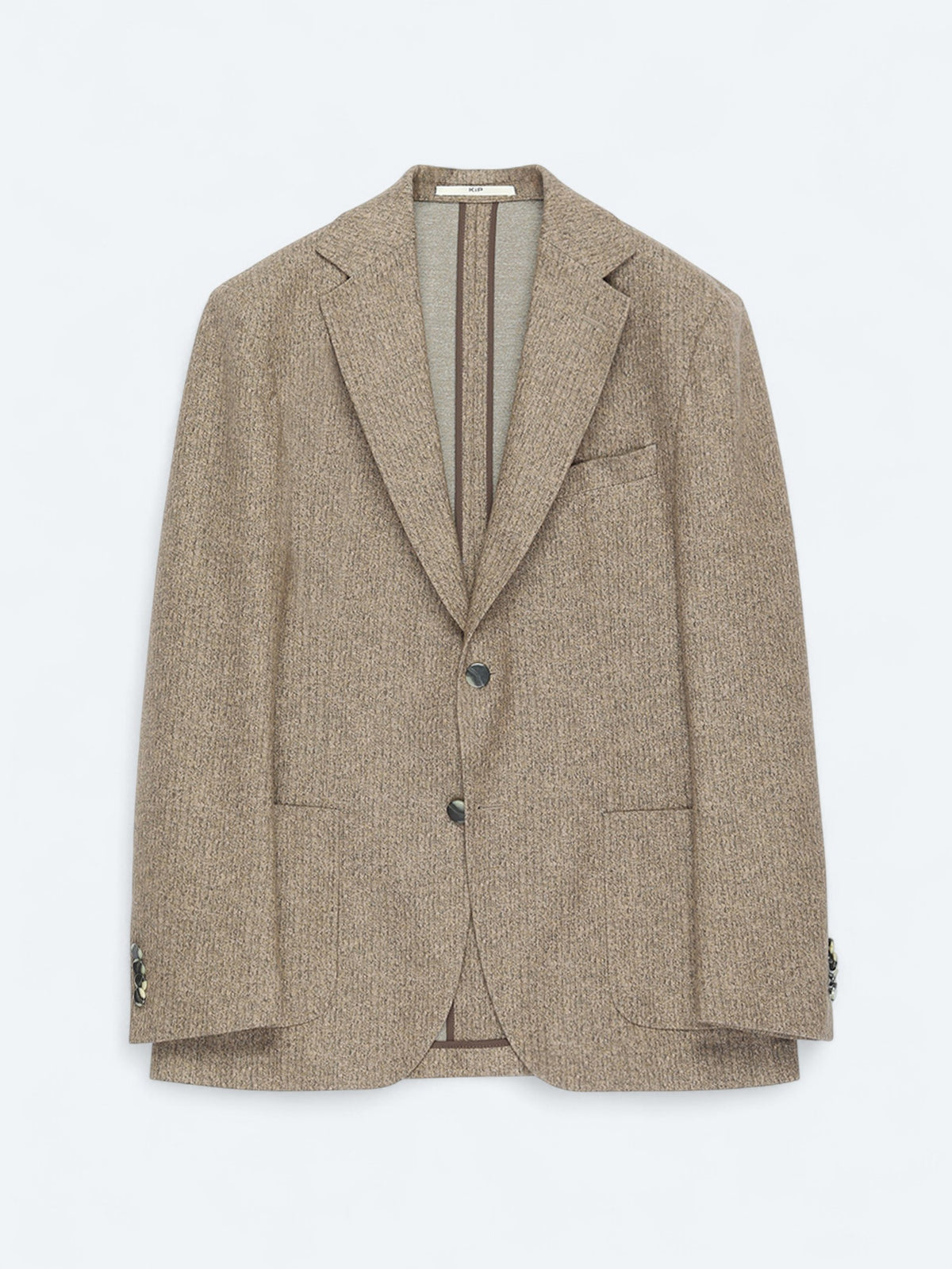 Kahverengi Baskılı Modern Fit Örme Ceket