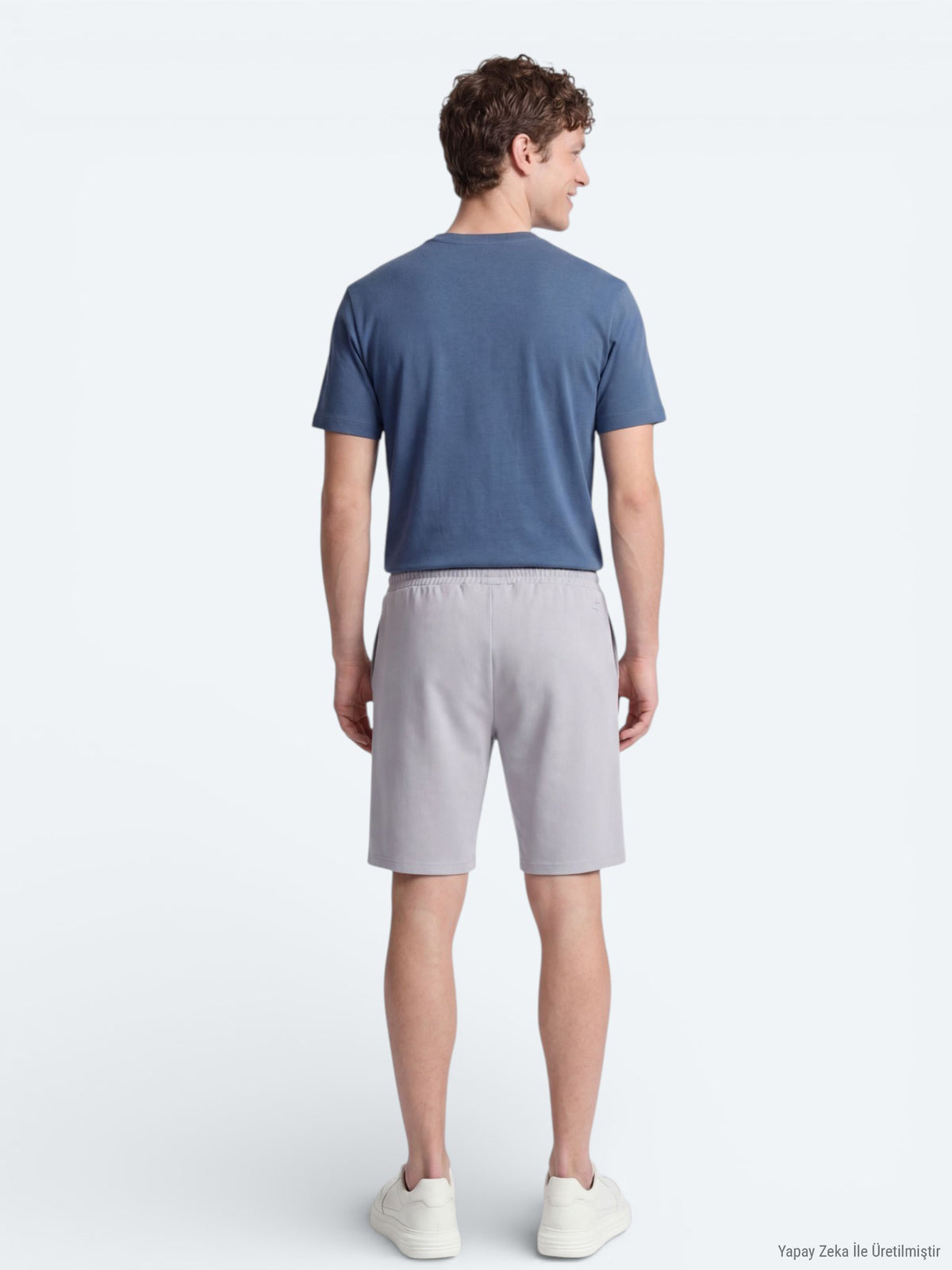 İndigo Düz T-Shirt