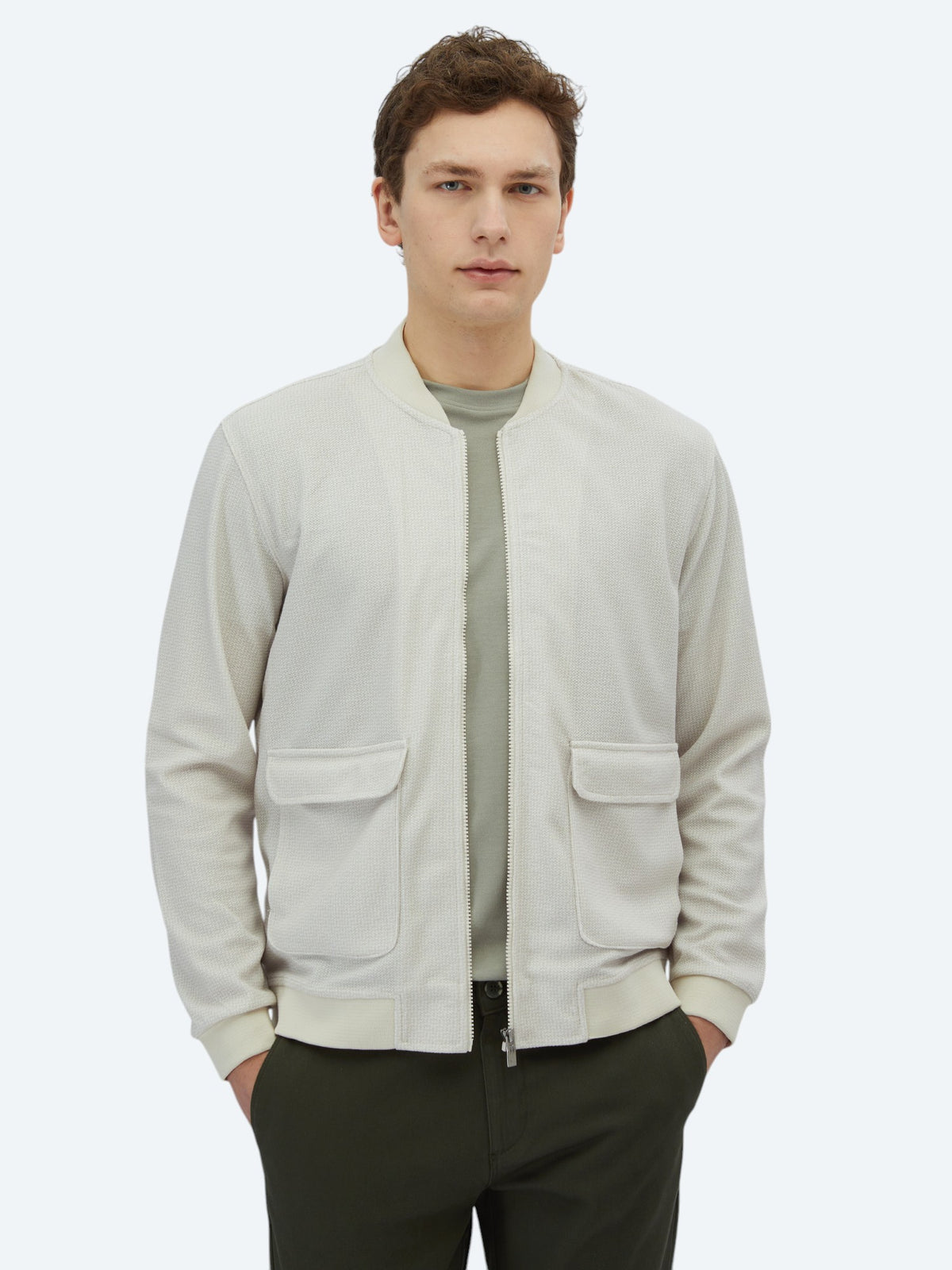 Bej Regular Fit Casual Örme Mont