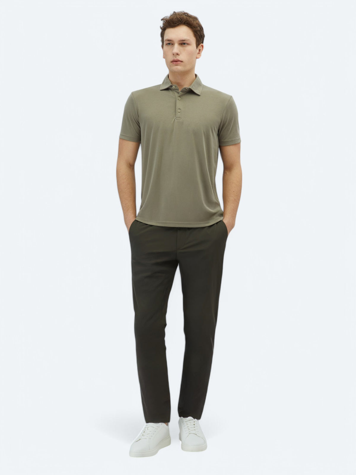 Haki Düz Polo Yaka T-Shirt