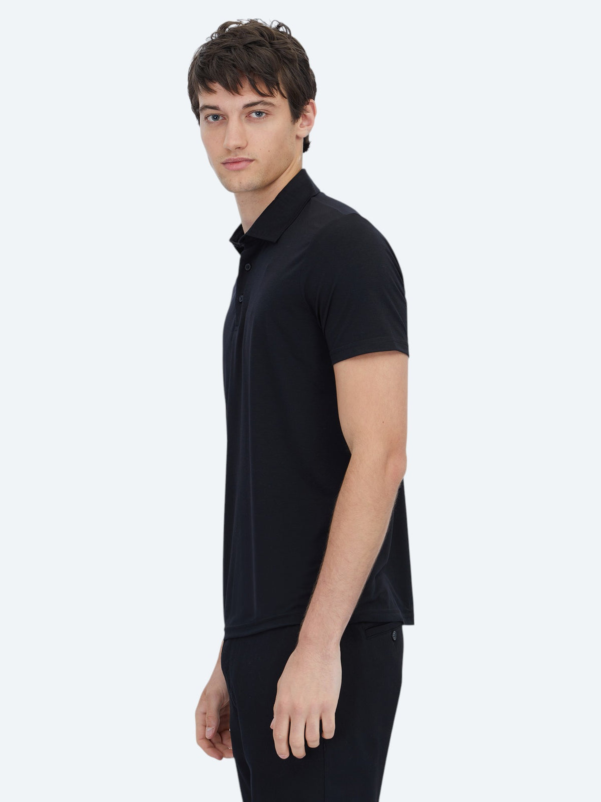 Siyah Düz Polo Yaka T-Shirt
