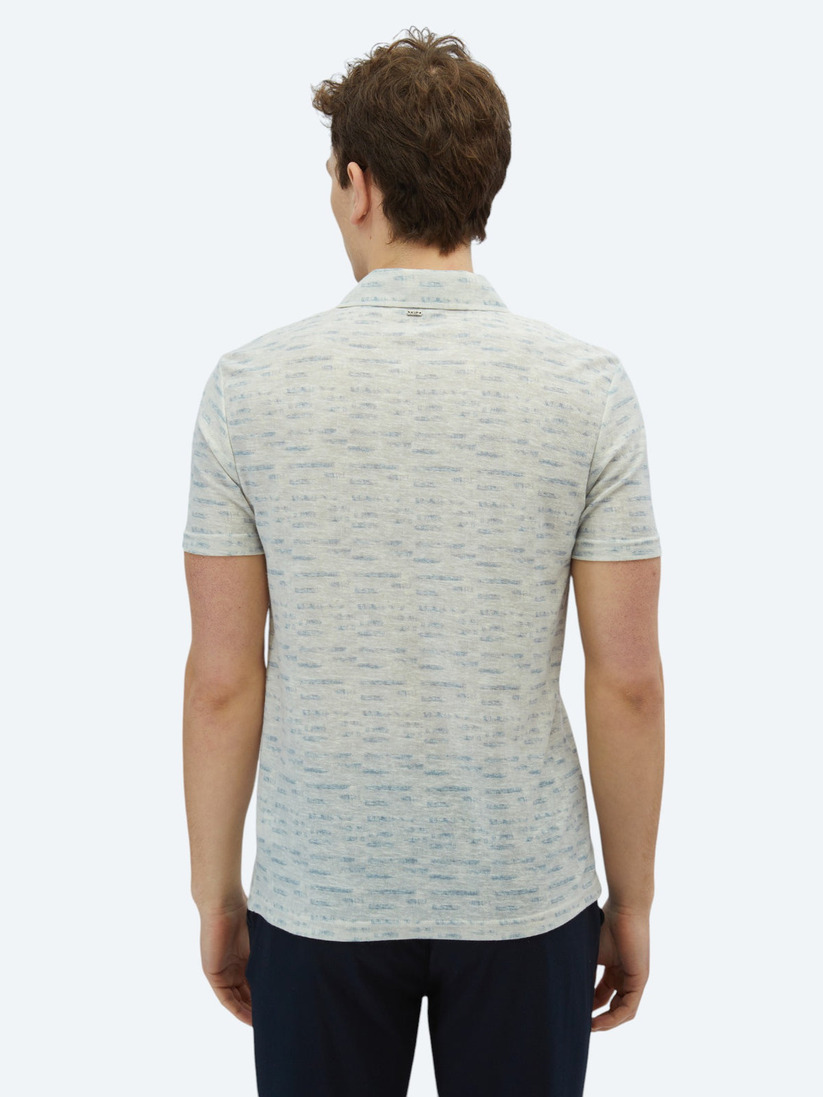 Taş Baskılı Polo Yaka Pamuk Karışımlı T-Shirt