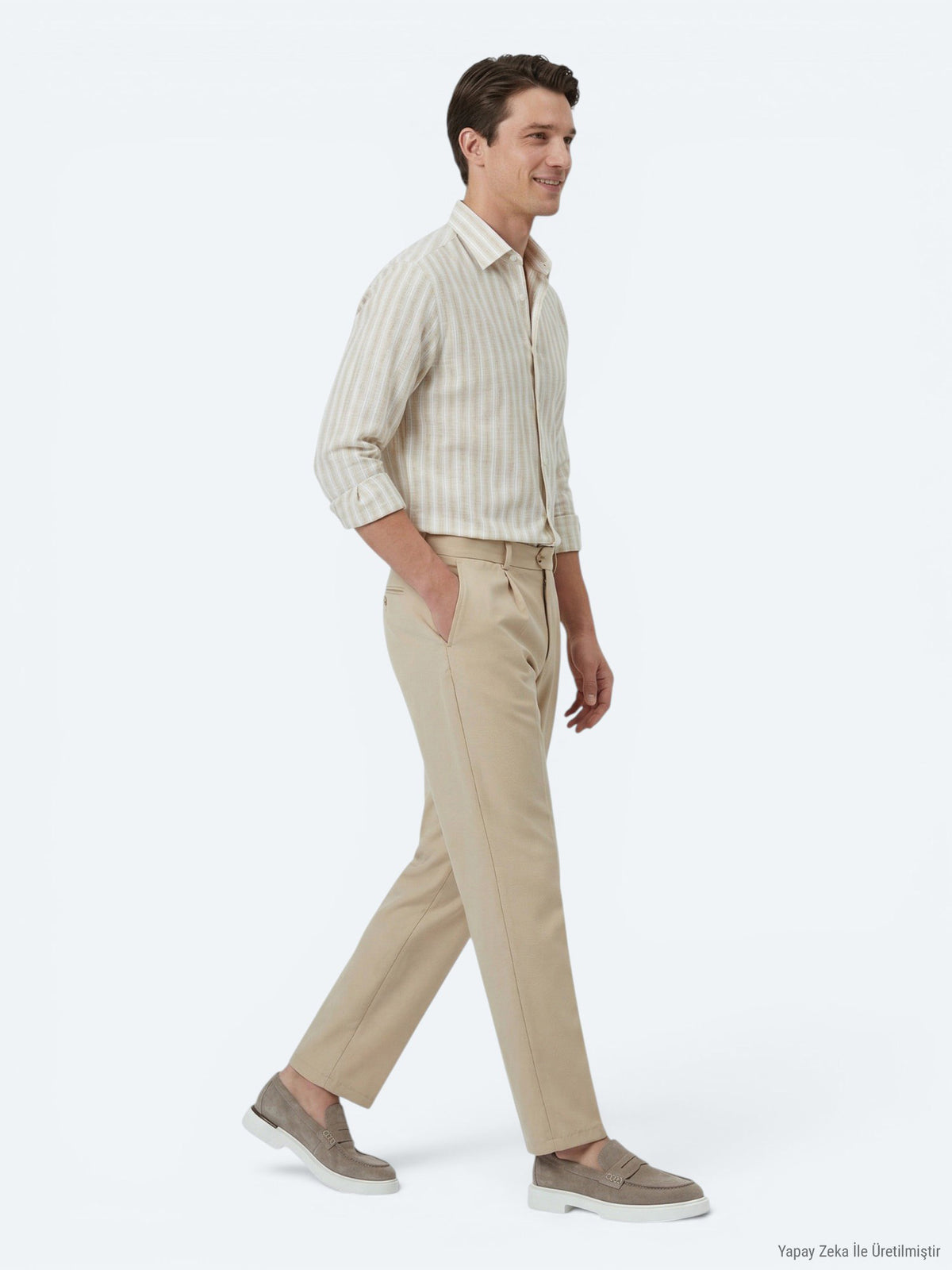 Deve Tüyü Dokuma Loose Fit Casual Pantolon
