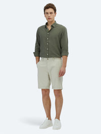Taş Düz Dokuma Slim Fit Casual Pamuk Karışımlı Bermuda