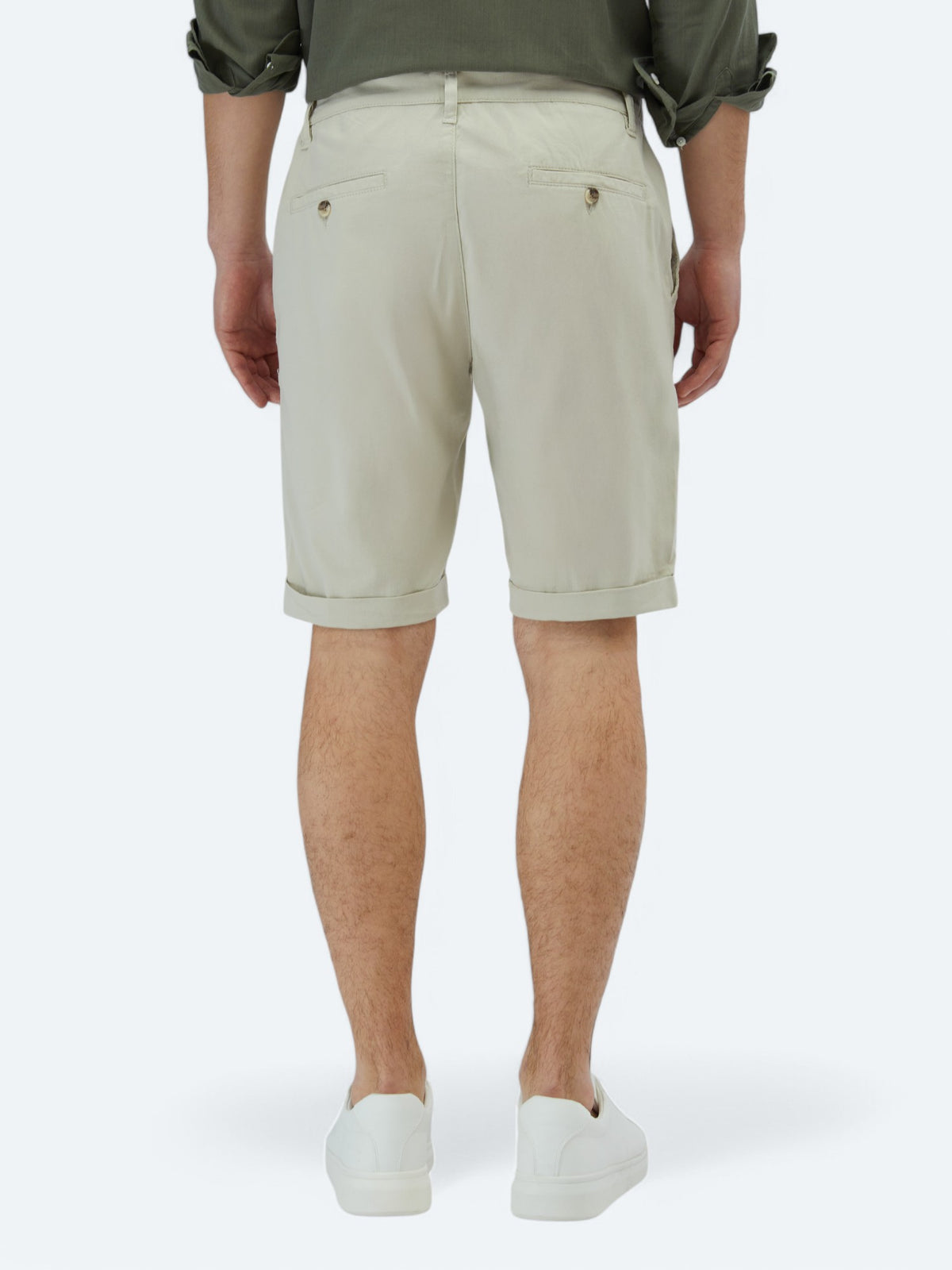 Taş Düz Dokuma Slim Fit Casual Pamuk Karışımlı Bermuda