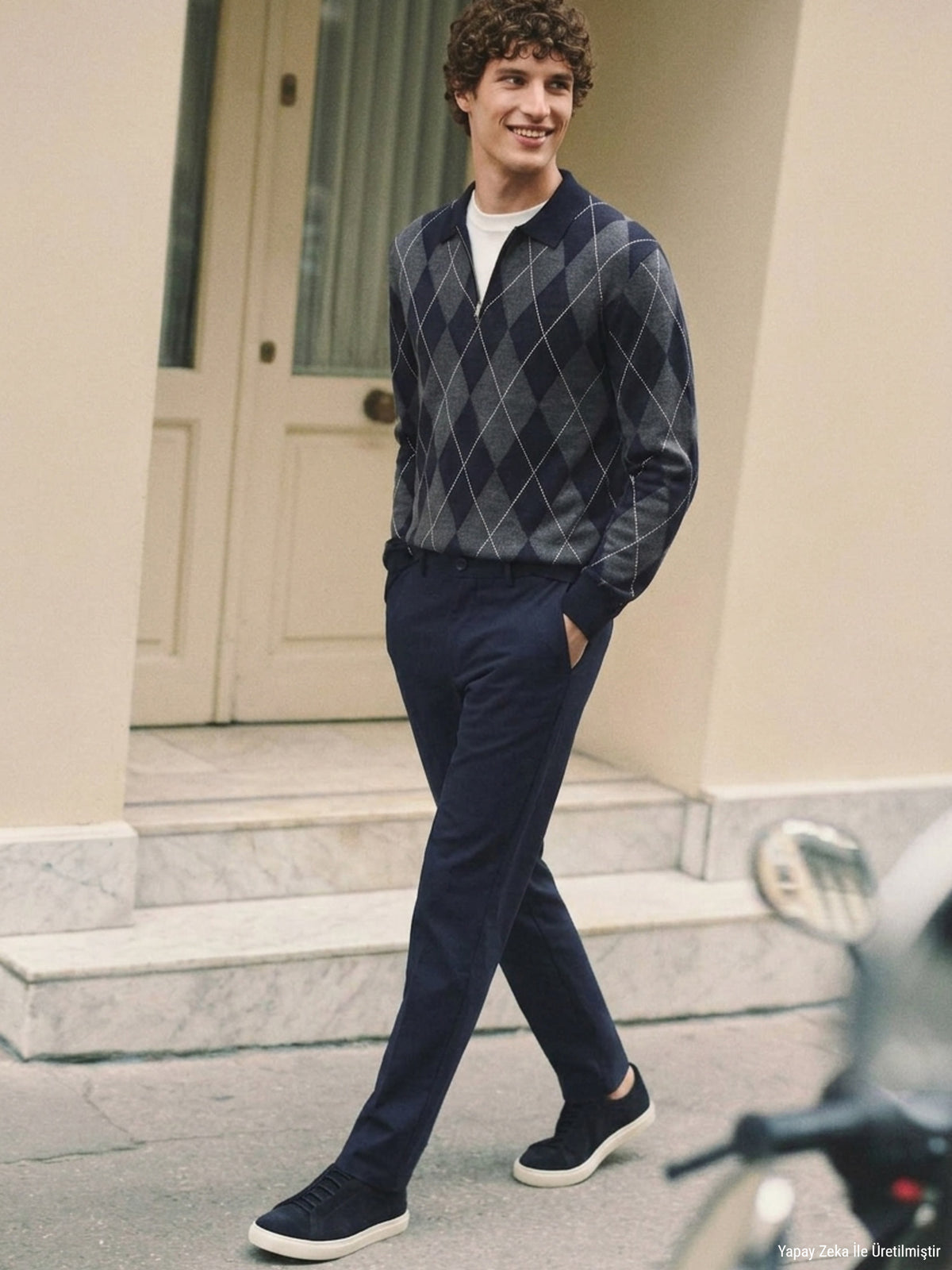 Lacivert Düz Dokuma Jogging Fit Casual Pamuk Karışımlı Pantolon