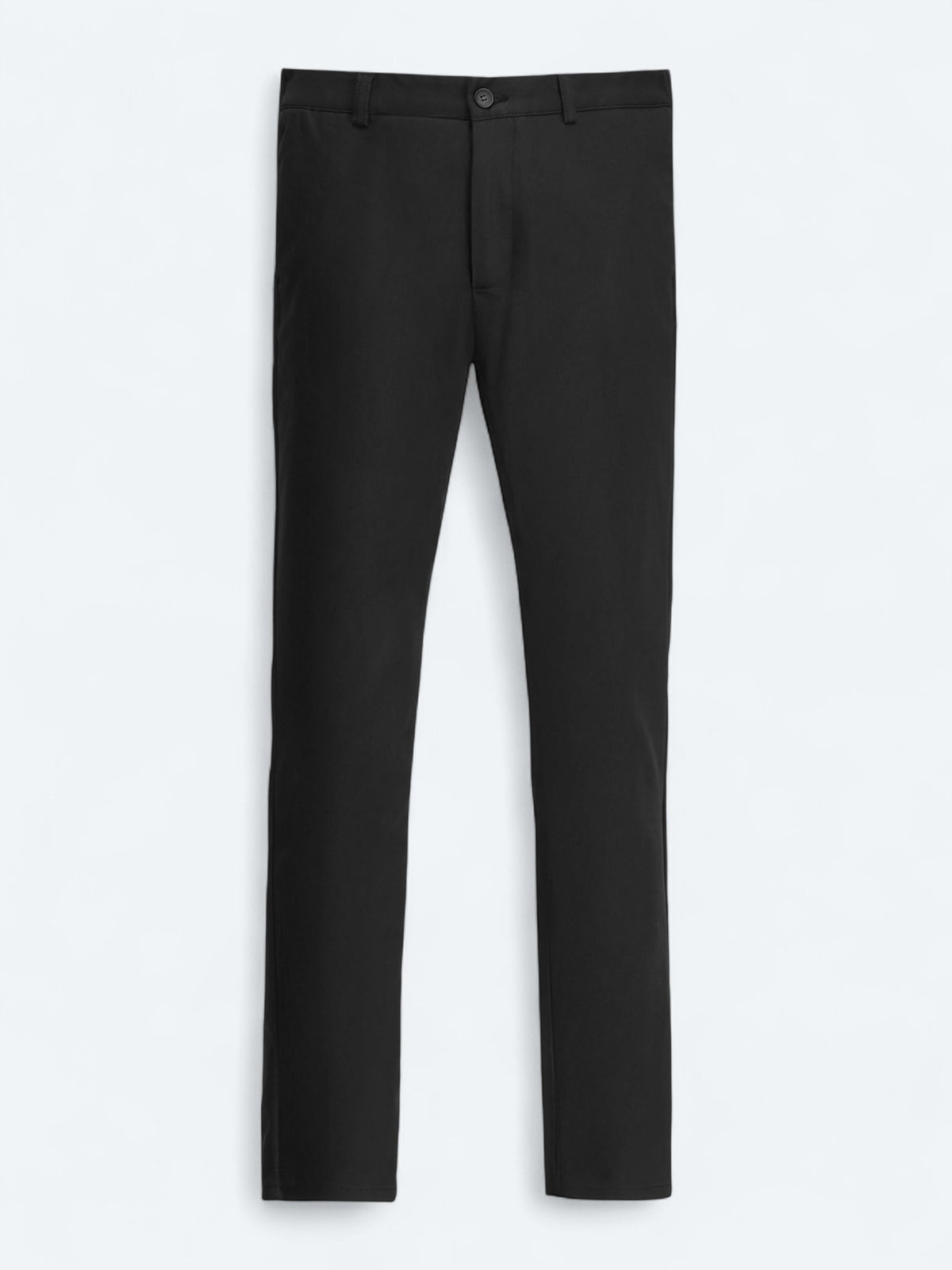 Siyah Düz Dokuma Jogging Fit Casual Pamuk Karışımlı Pantolon
