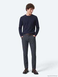 Lacivert Dokuma Regular Fit Casual Pamuk Karışımlı Pantolon