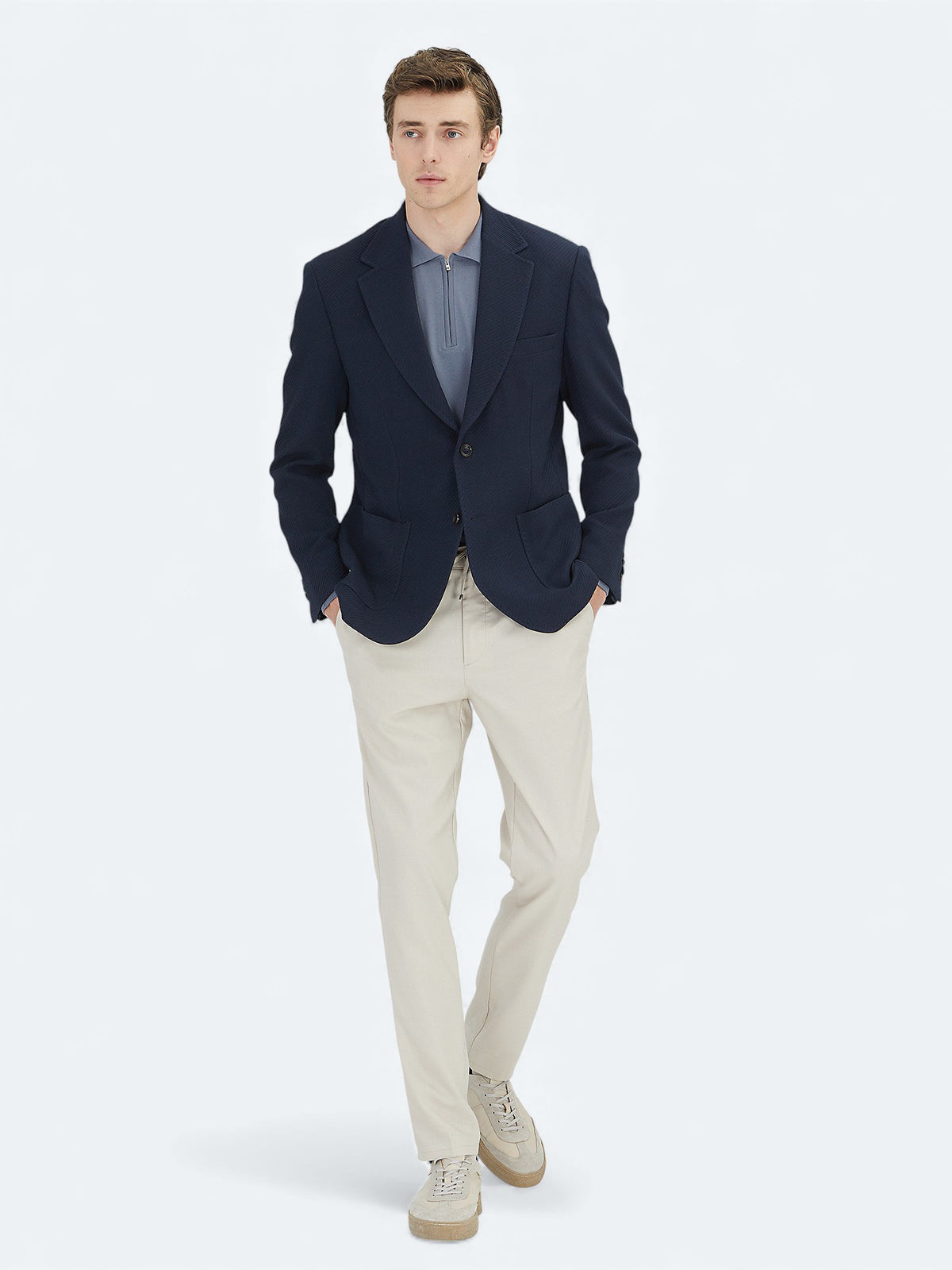 Lacivert Düz Modern Fit Ceket