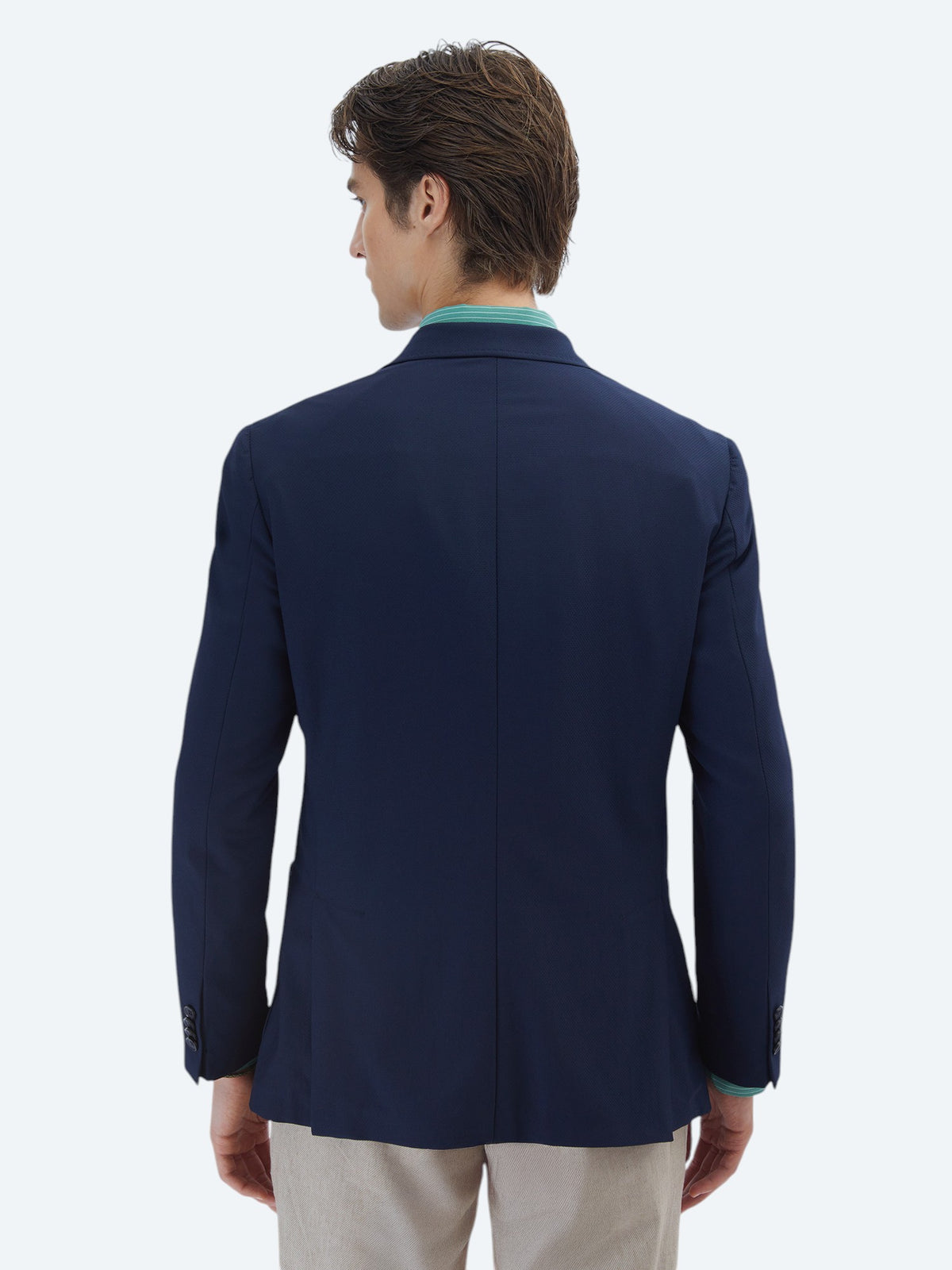 Lacivert Desenli Modern Fit Ceket