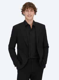 Siyah Desenli Modern Fit Ceket