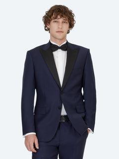 Saks Düz Slim Fit Çıkarılabilir Kruvaze Yaka Prinç Smokin Takım Elbiseee