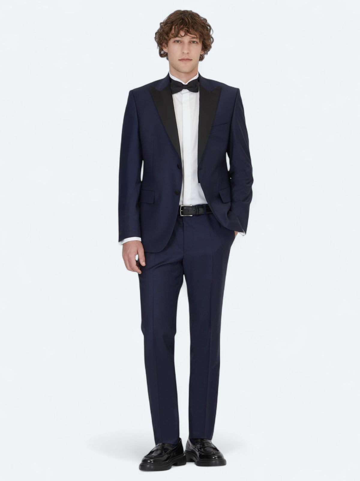 Saks Düz Slim Fit Çıkarılabilir Kruvaze Yaka Prinç Smokin Takım Elbiseee