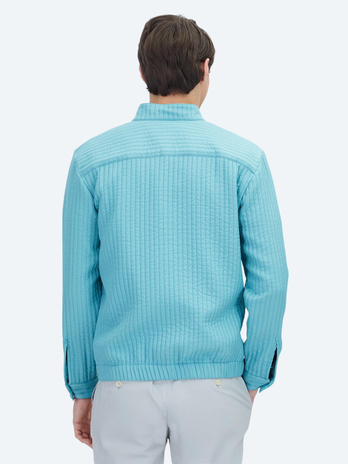 Nil Yeşili Regular Fit Dik Yaka Casual Dokuma Mont