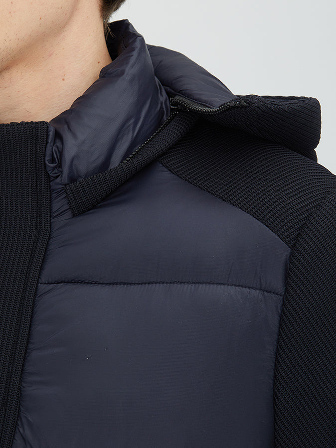 Lacivert Regular Fit Kapüşonlu Casual Dokuma Mont