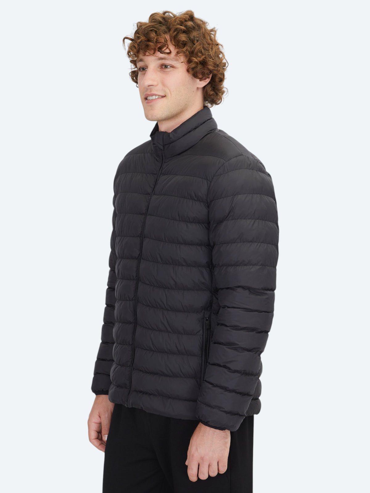 Siyah Regular Fit Dik Yaka Casual Dokuma Mont