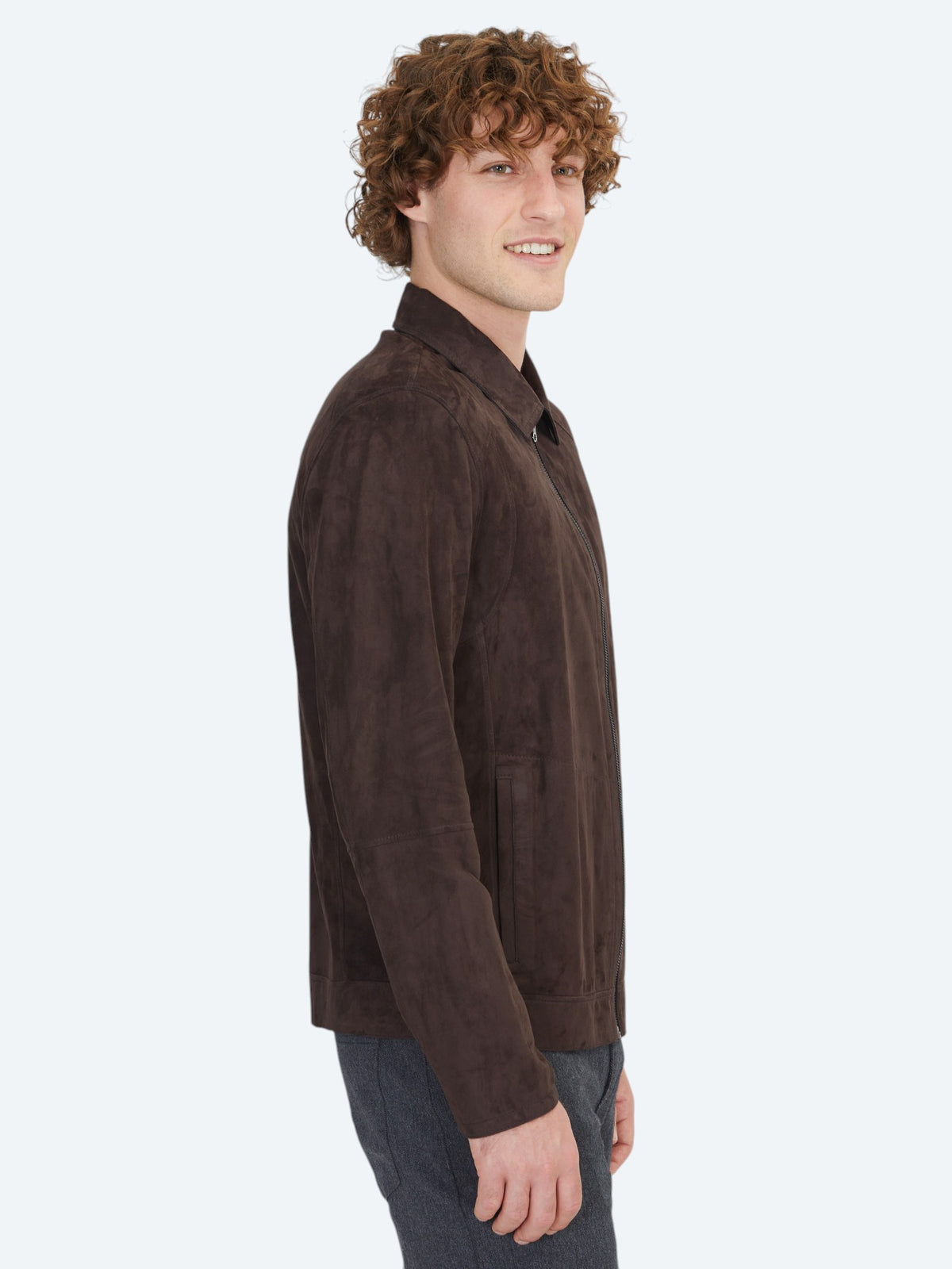 Kahverengi Regular Fit Gömlek Yaka Smart Casual Çift Taraflı Deri Mont