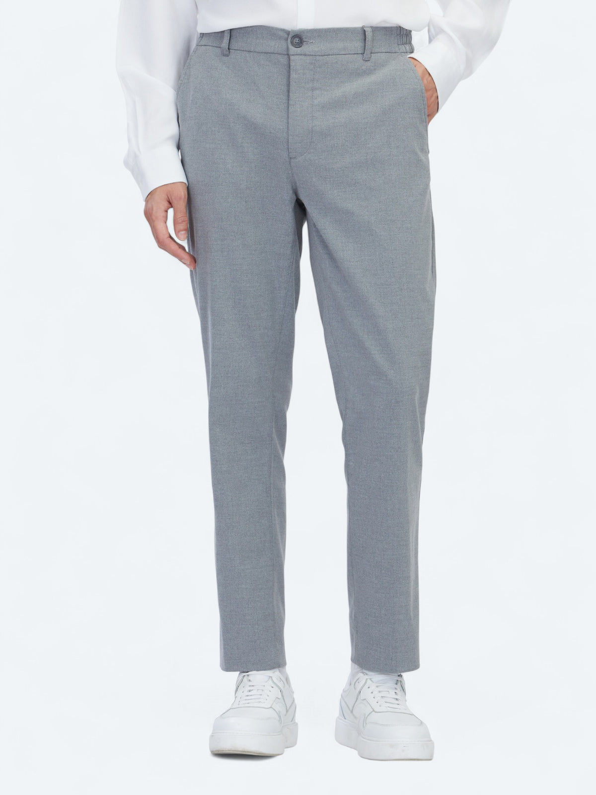 Gri Dokuma Jogging Fit Casual Pantolon